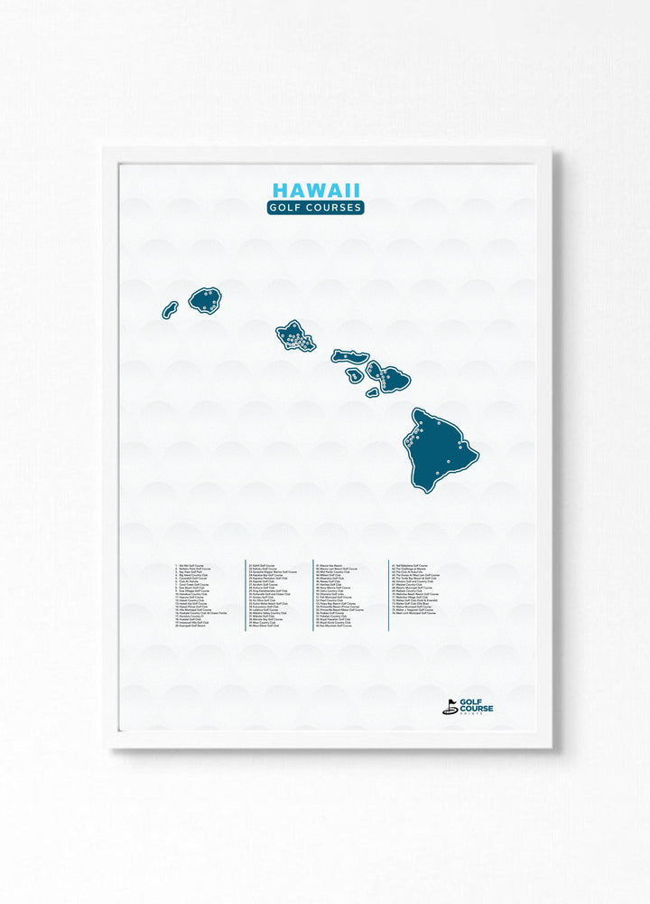 Map of Hawaii Golf Courses - Golf Course Prints