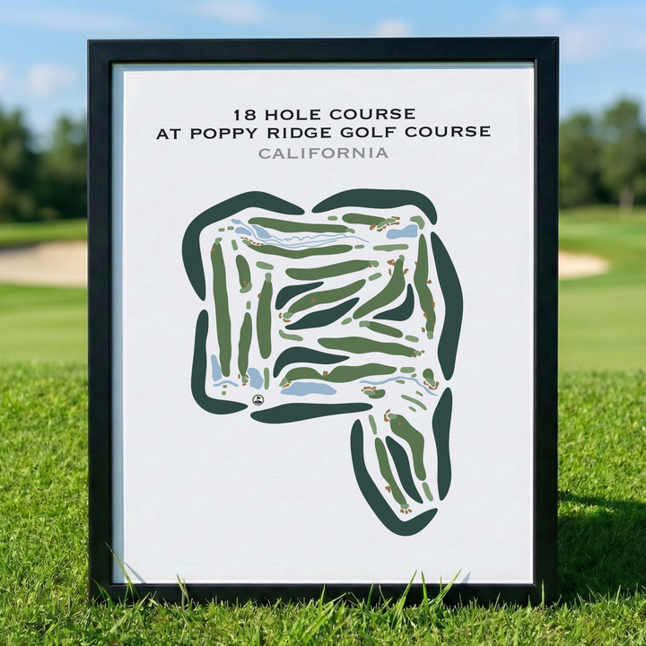18-Hole Course at The Poppy Ridge Golf Course, California - Printed Golf Courses