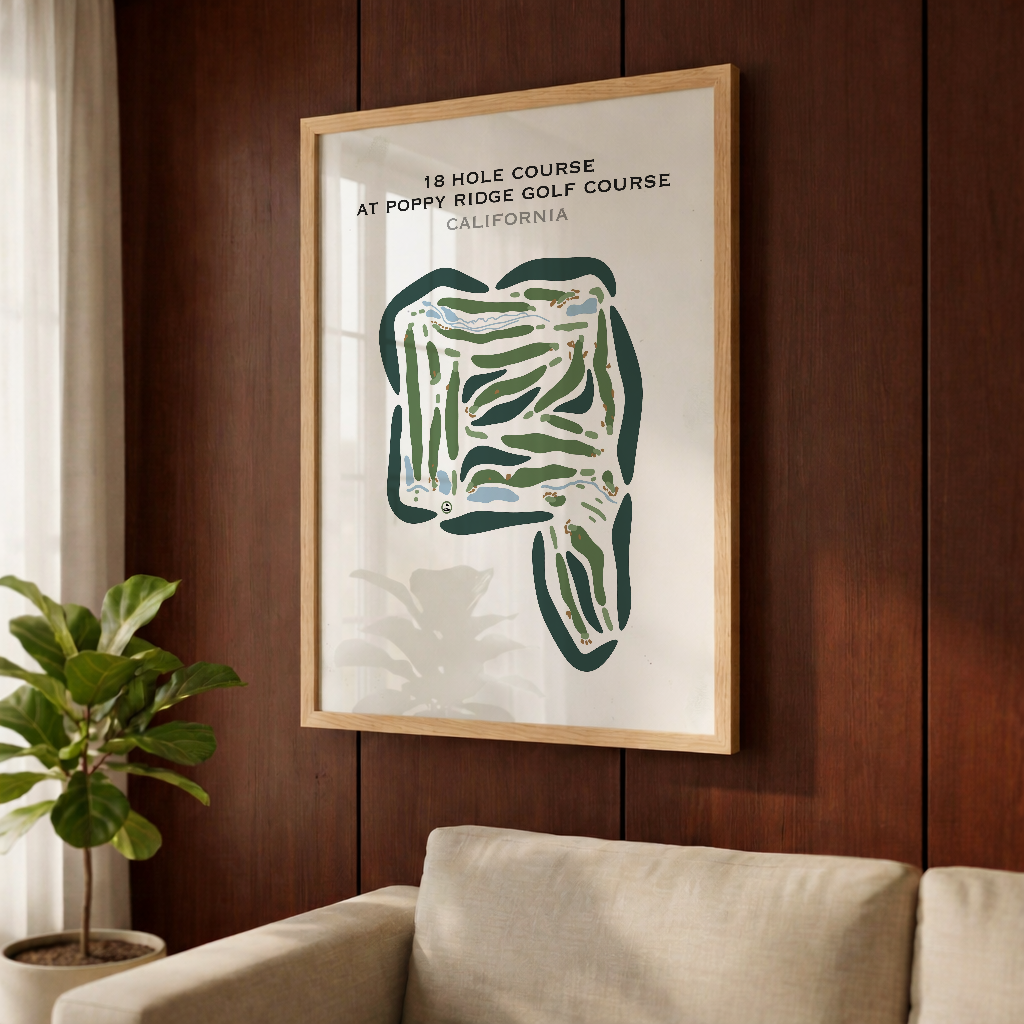 18-Hole Course at The Poppy Ridge Golf Course, California - Printed Golf Courses