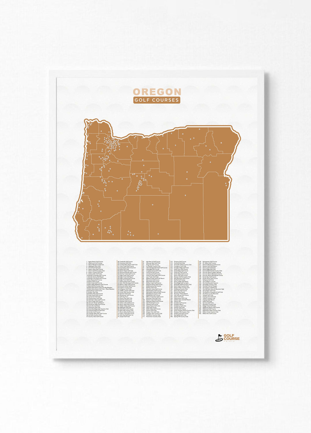 Map of Oregon Golf Courses