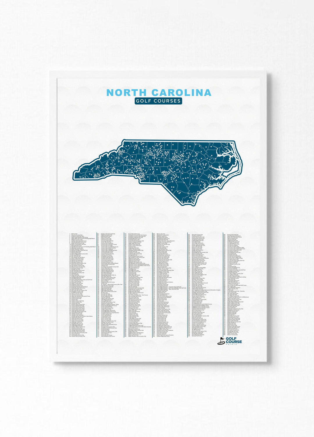 Map of North Carolina Golf Courses