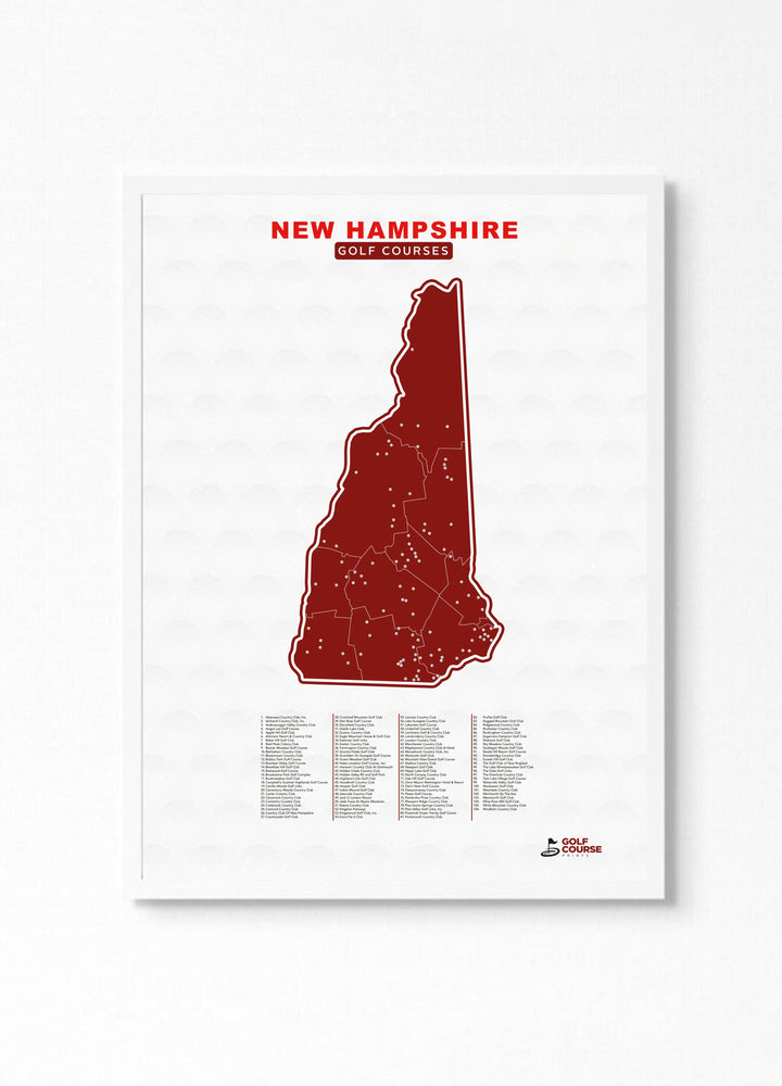 Map of New Hampshire Golf Courses