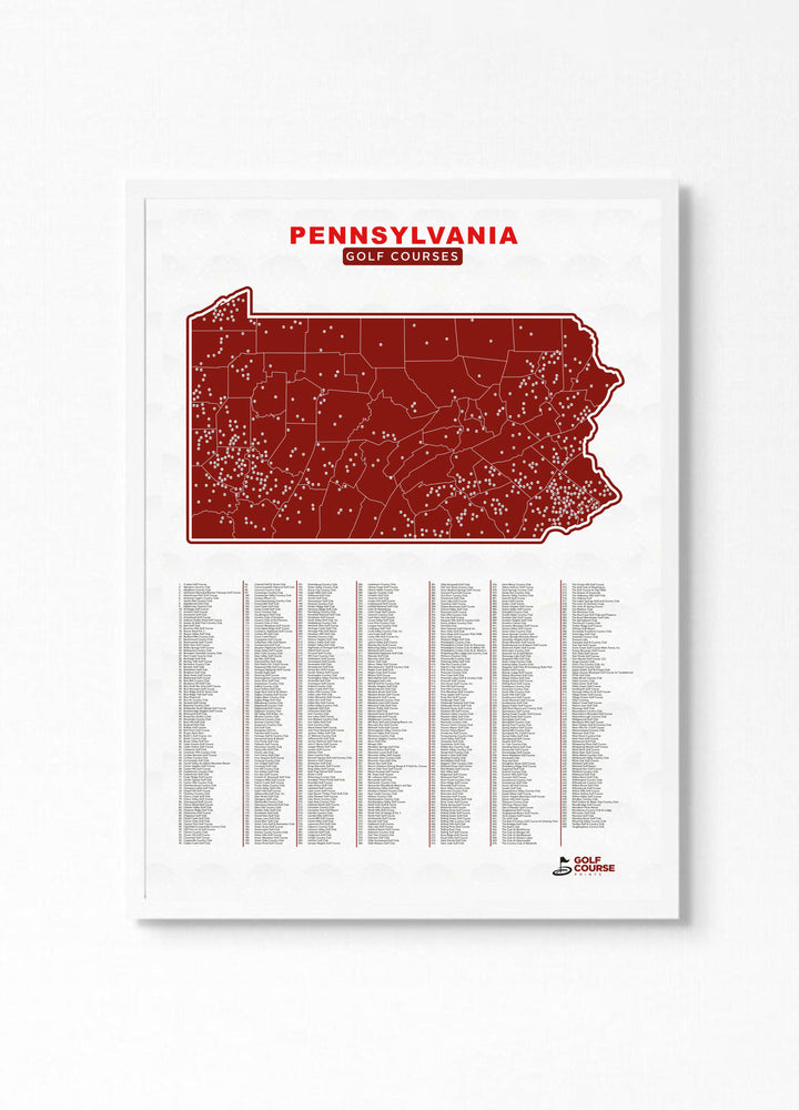 Map of Pennsylvania Golf Courses