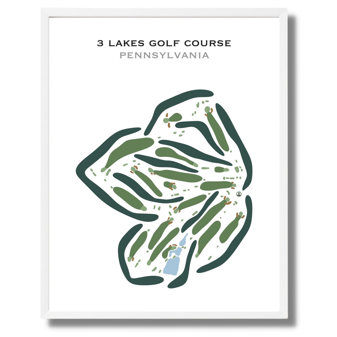 3 Lakes Golf Course, Pennsylvania - Printed Golf Courses