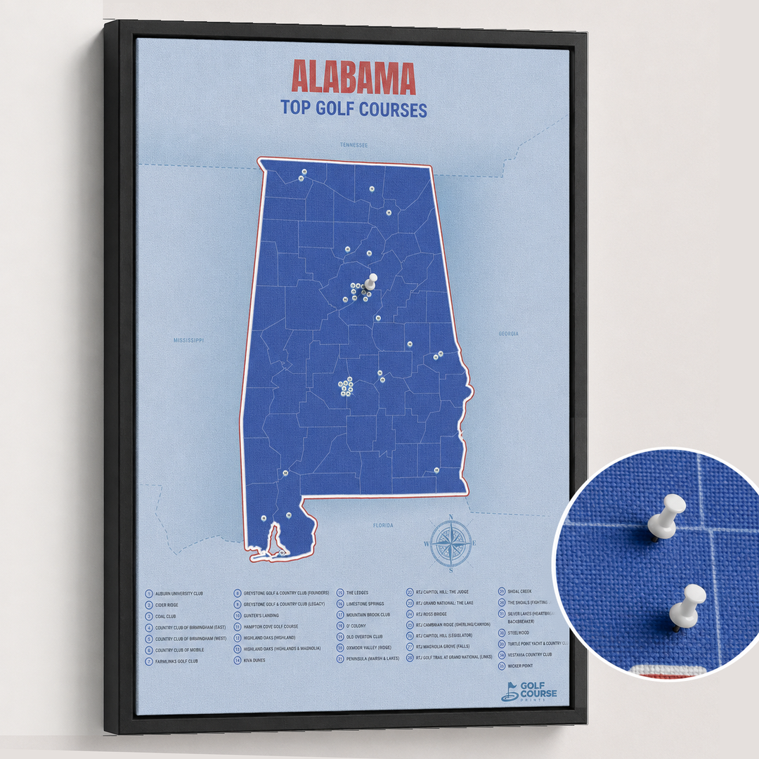 Map of Alabama Golf Courses