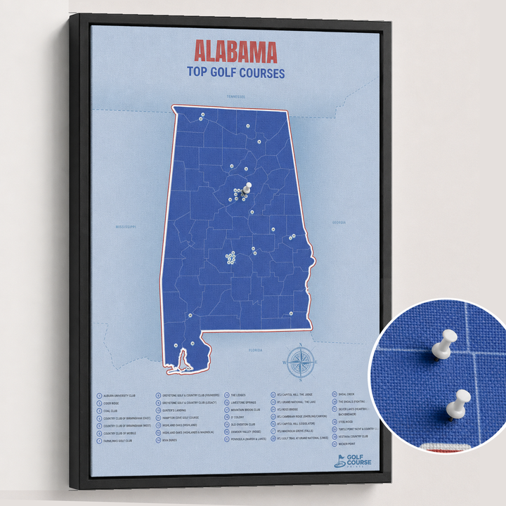 Map of Alabama Golf Courses