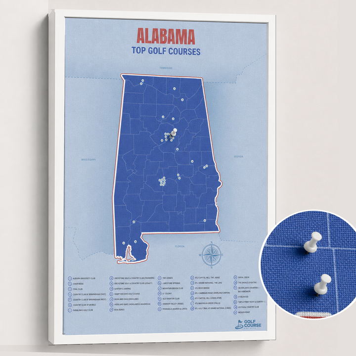 Map of Alabama Golf Courses