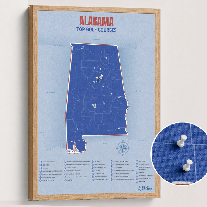 Map of Alabama Golf Courses