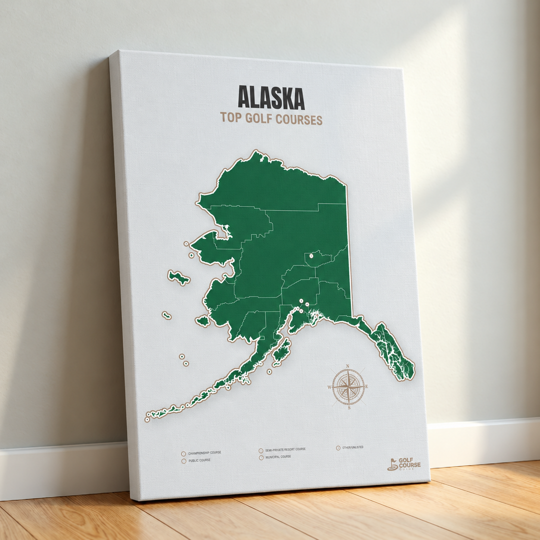 Alaska golf courses map in Green - Canvas