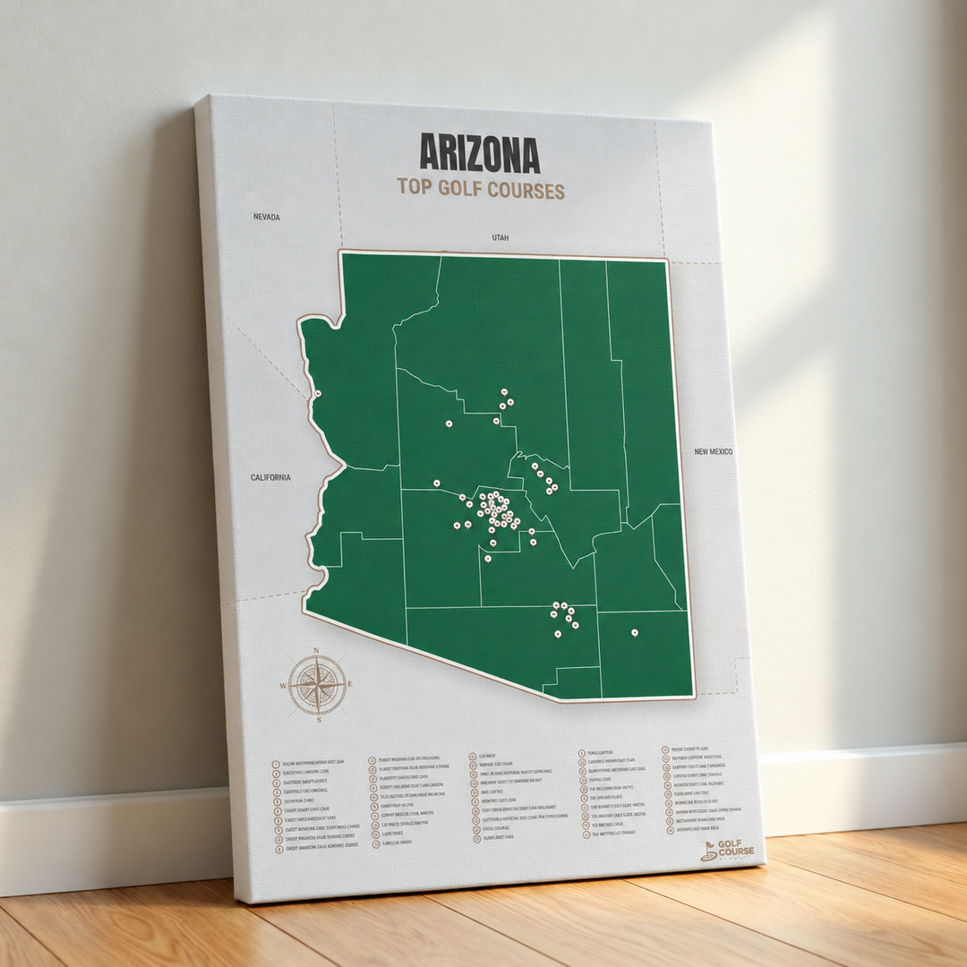 Arizona golf courses map in Green - Canvas
