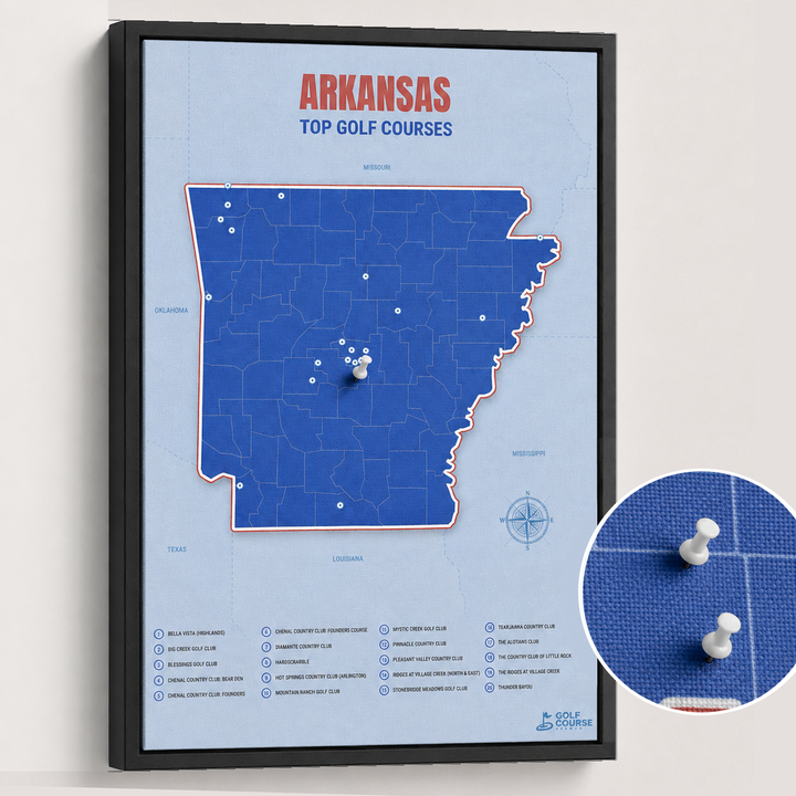 Map of Arkansas Golf Courses