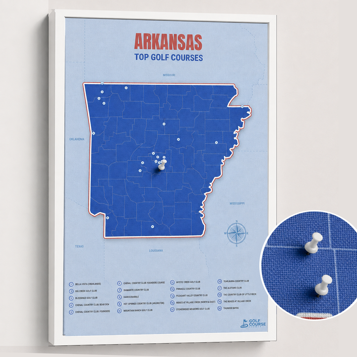 Map of Arkansas Golf Courses