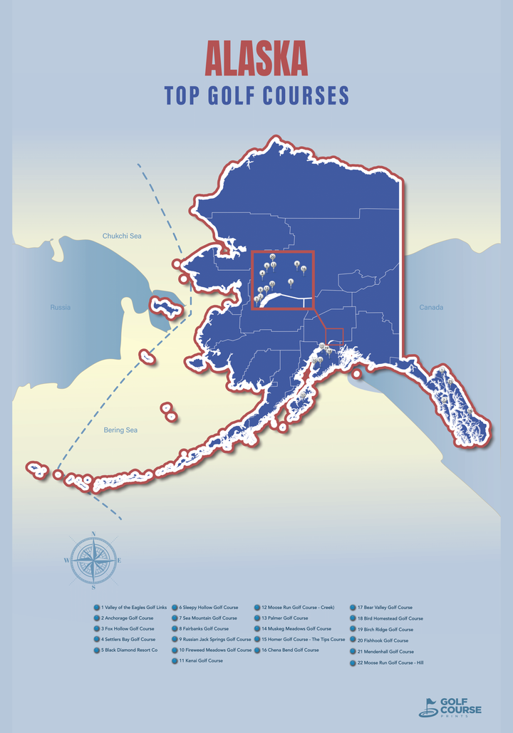 Map of Alaska Golf Courses