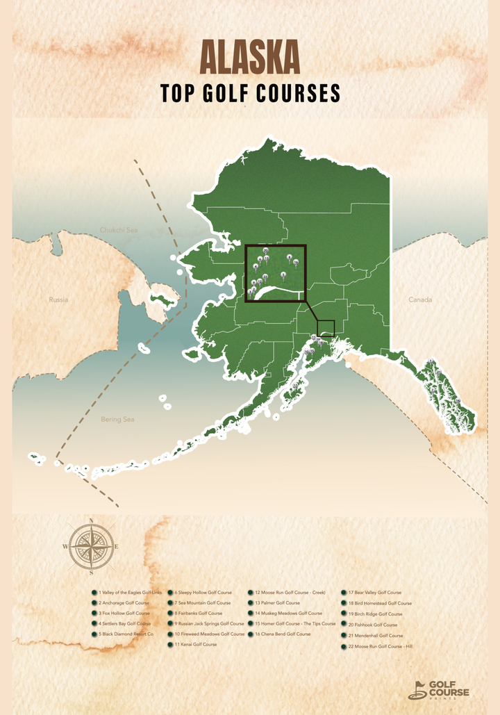 Map of Alaska Golf Courses