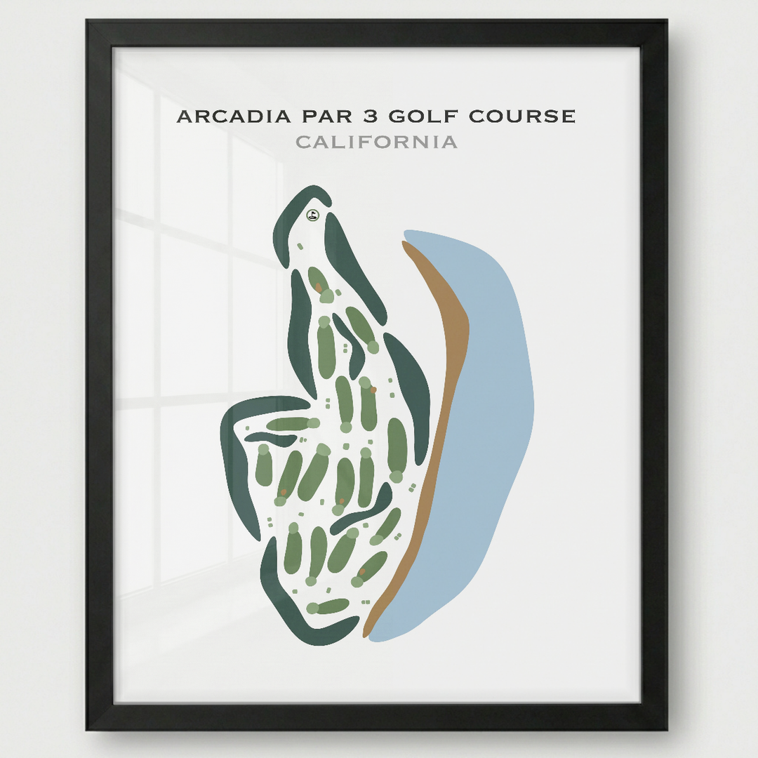 Arcadia Par 3 Golf Course, California - Printed Golf Courses