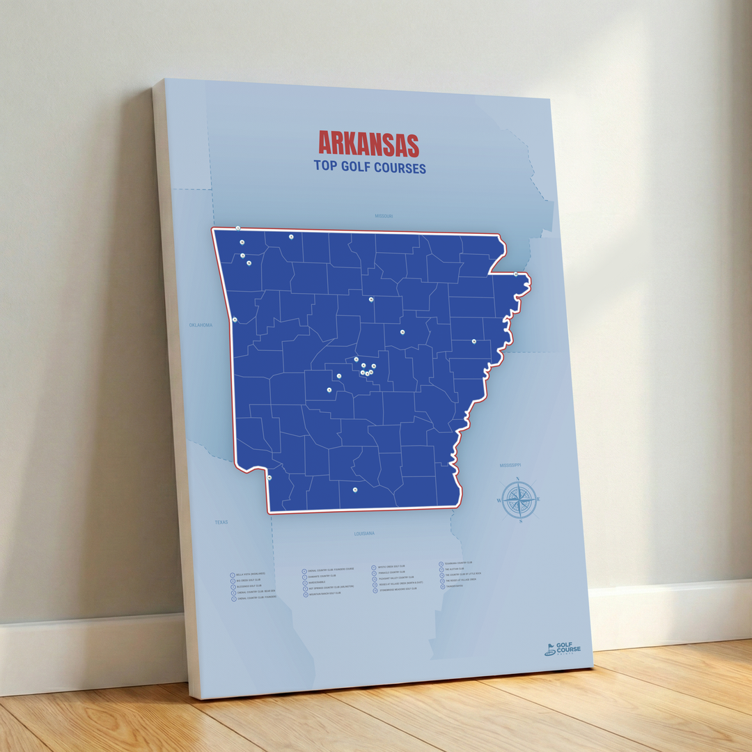 Map of Arkansas Golf Courses