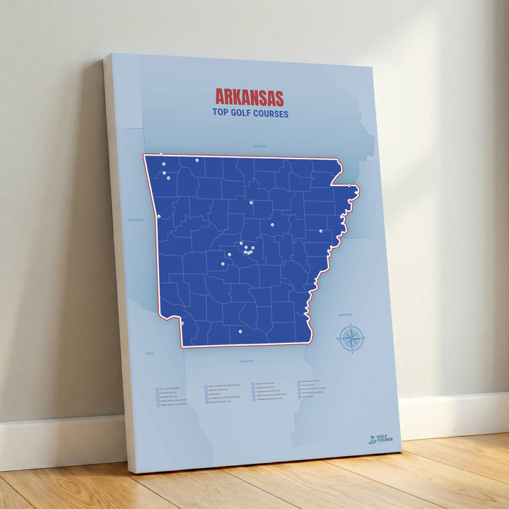 Map of Arkansas Golf Courses