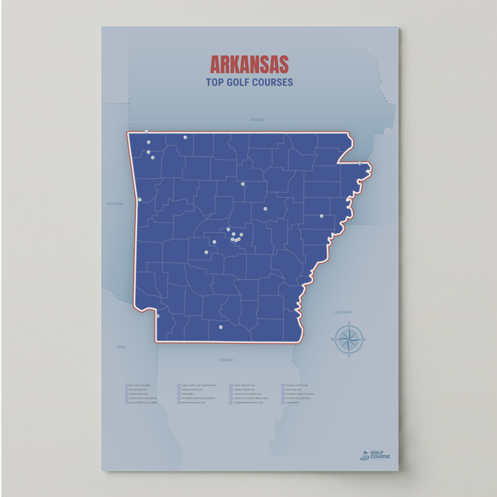 Map of Arkansas Golf Courses