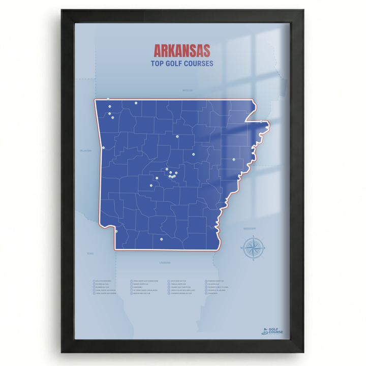 Map of Arkansas Golf Courses