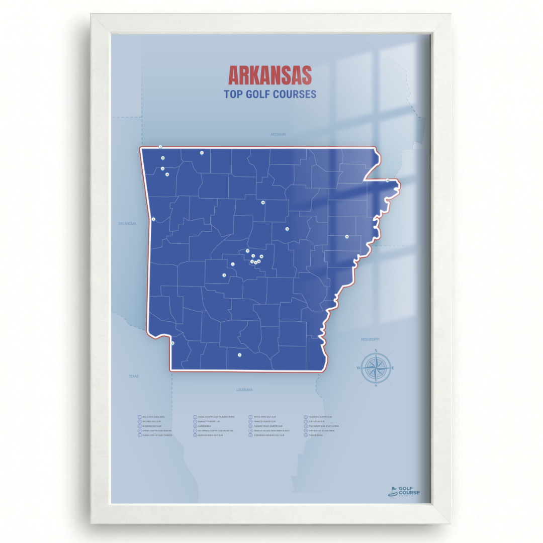 Map of Arkansas Golf Courses