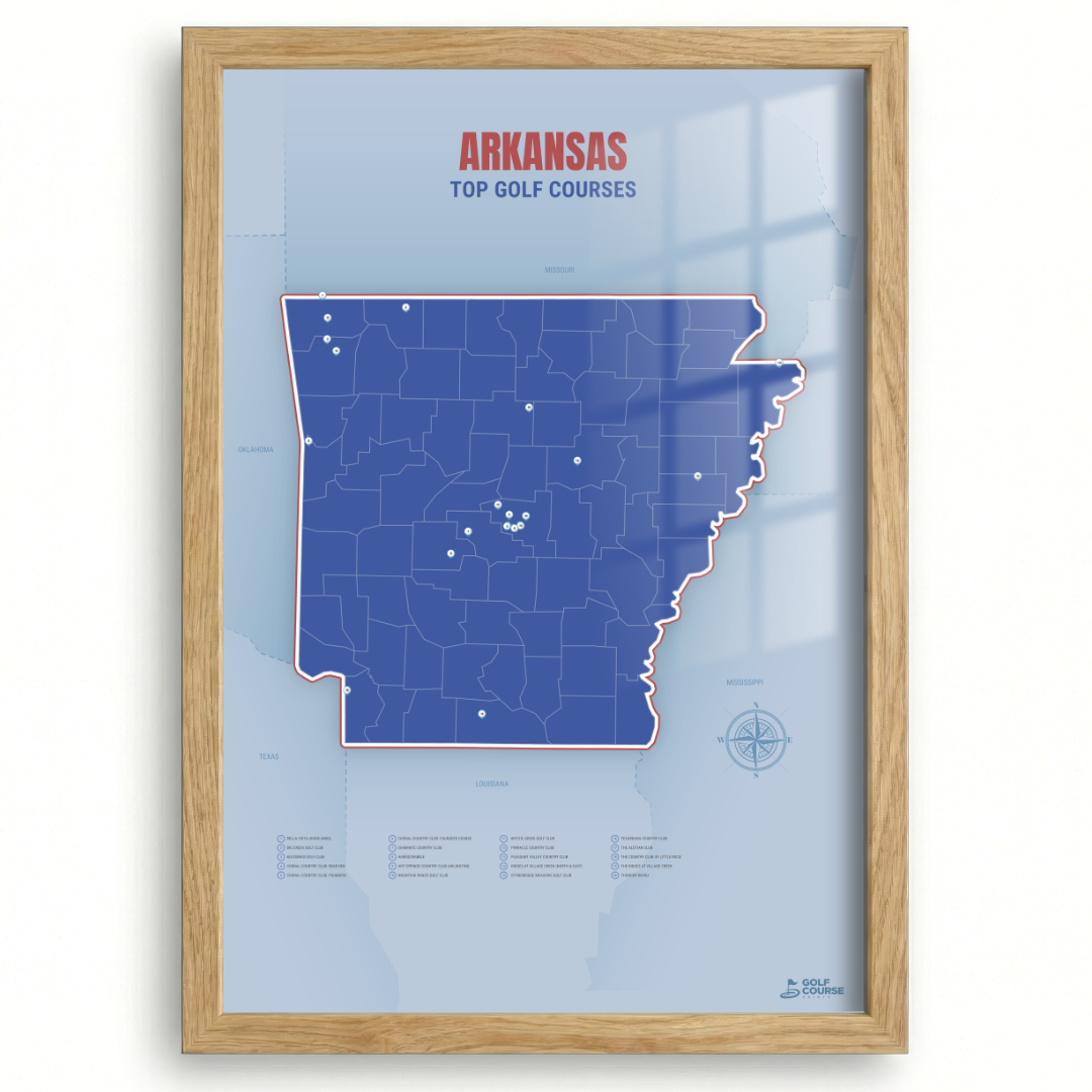 Map of Arkansas Golf Courses