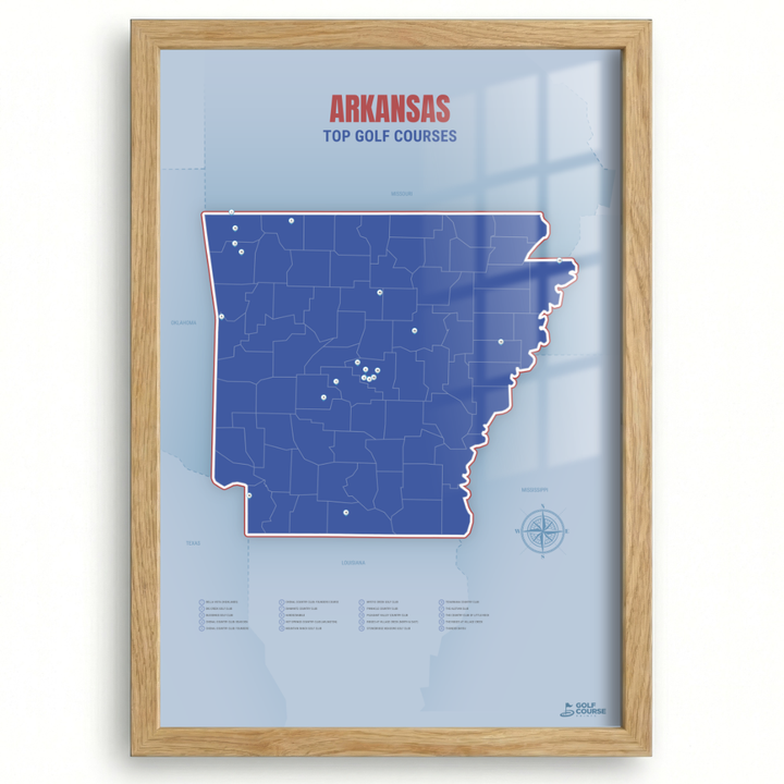 Map of Arkansas Golf Courses