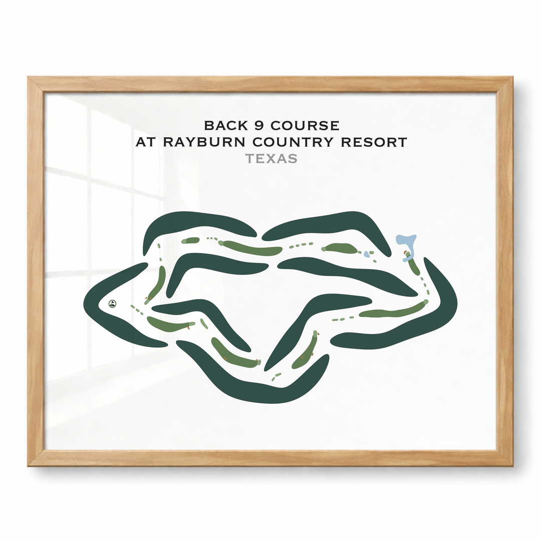 Back 9 Course at Rayburn Country Resort, Texas - Printed Golf Courses