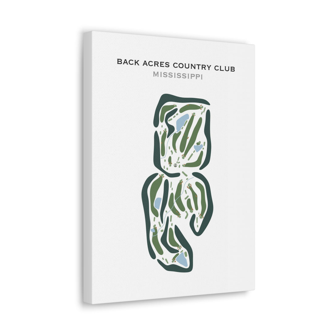 Back Acres Country Club, Mississippi - Printed Golf Courses