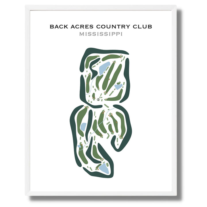 Back Acres Country Club, Mississippi - Printed Golf Courses