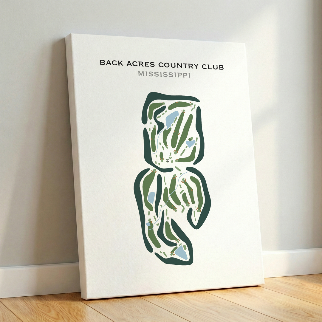 Back Acres Country Club, Mississippi - Printed Golf Courses