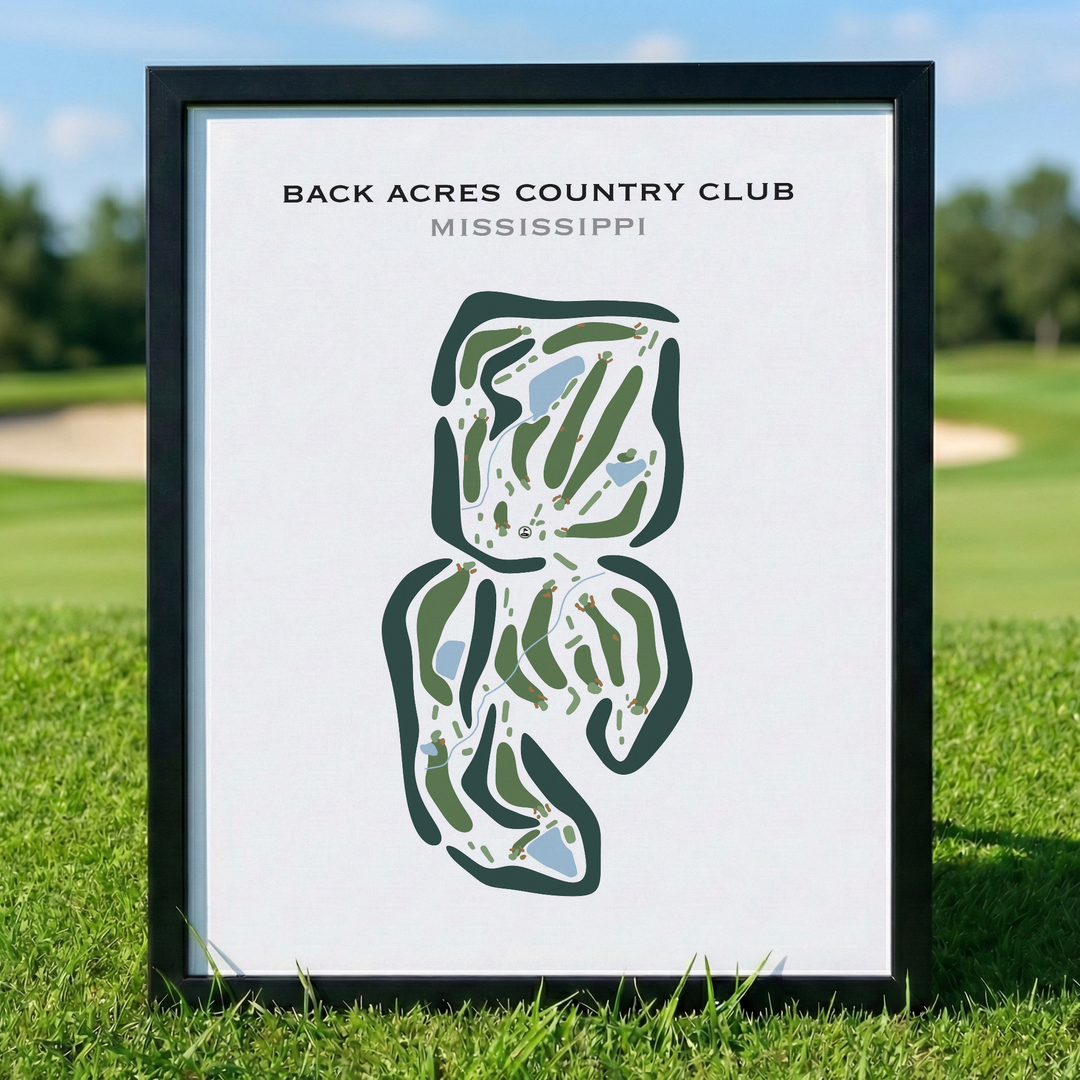 Back Acres Country Club, Mississippi - Printed Golf Courses