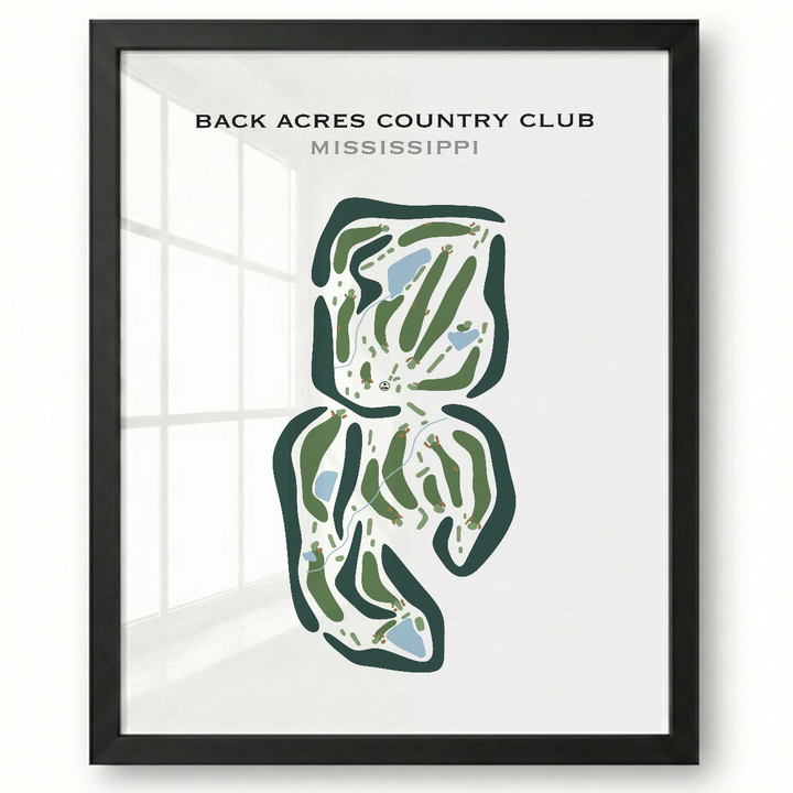 Back Acres Country Club, Mississippi - Printed Golf Courses
