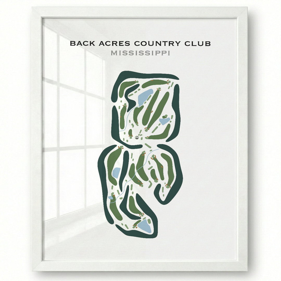 Back Acres Country Club, Mississippi - Printed Golf Courses