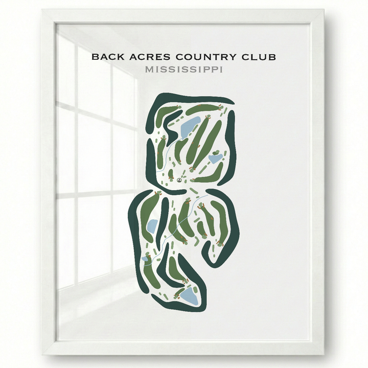 Back Acres Country Club, Mississippi - Printed Golf Courses