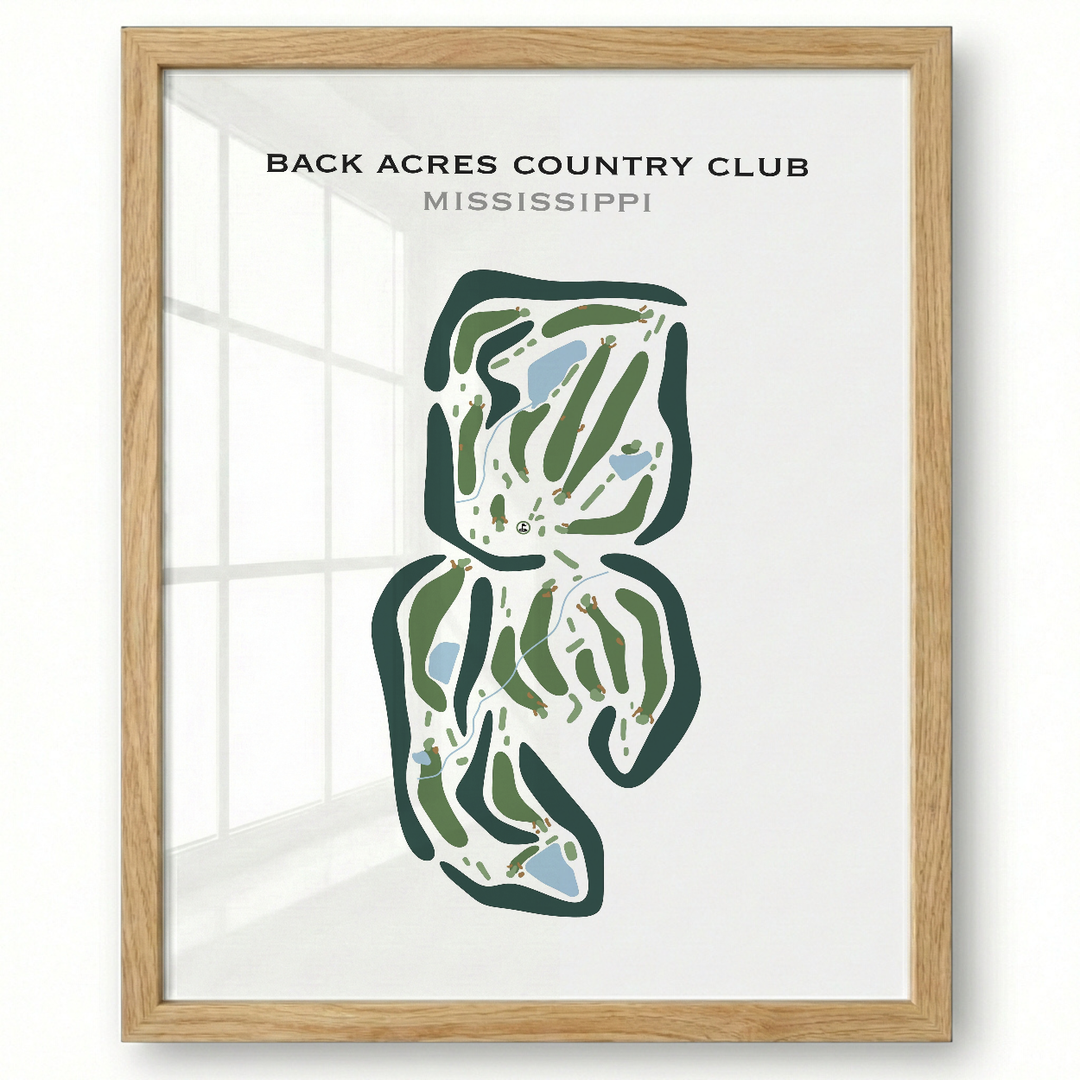 Back Acres Country Club, Mississippi - Printed Golf Courses