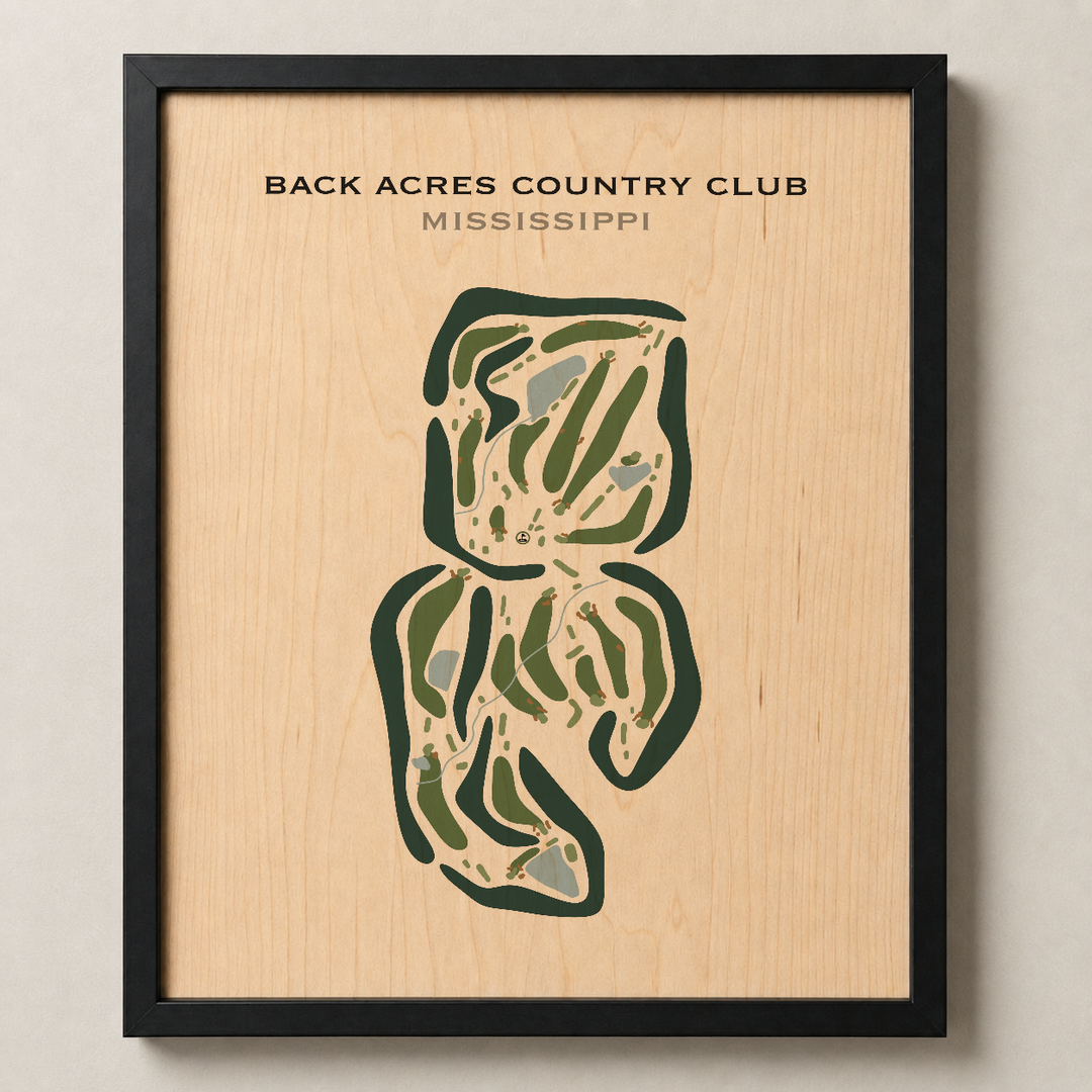 Back Acres Country Club, Mississippi - Printed Golf Courses