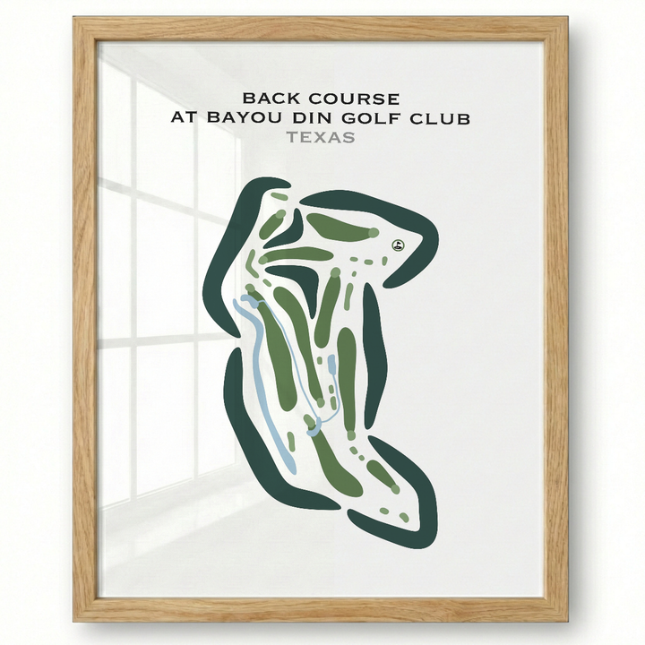 Back Course at Bayou Din Golf Club, Texas - Printed Golf Courses