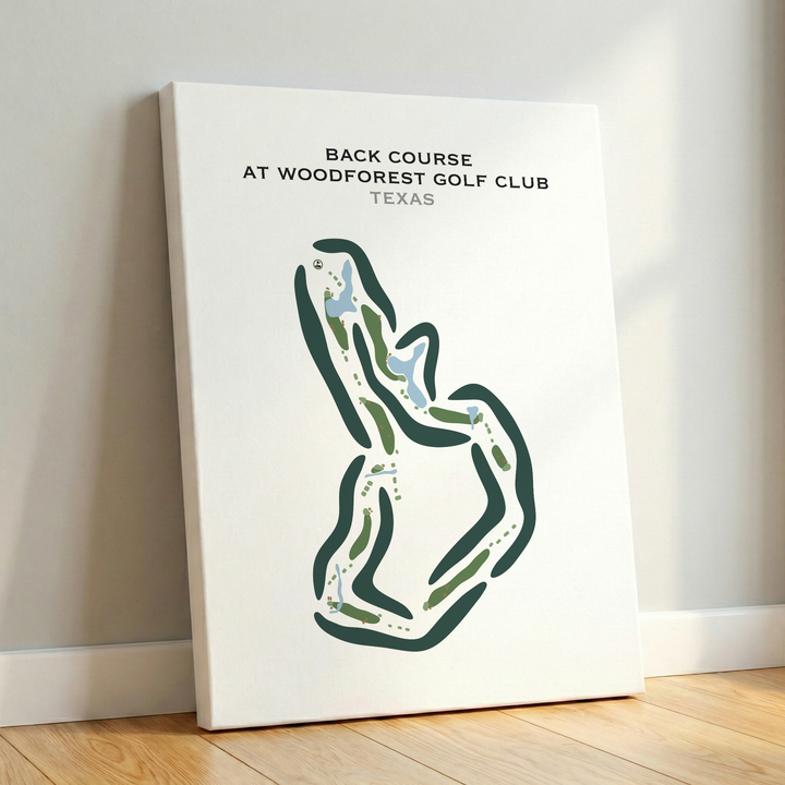 Back Course at Woodforest Golf Club, Texas - Printed Golf Courses