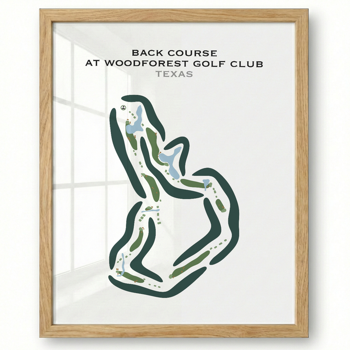 Back Course at Woodforest Golf Club, Texas - Printed Golf Courses