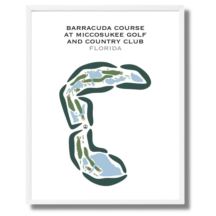 Barracuda Course at Miccosukee Golf & Country Club, Florida - Printed Golf Courses