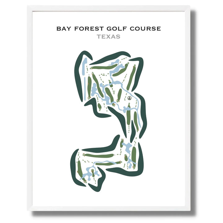 Bay Forest Golf Course, Texas - Printed Golf Courses
