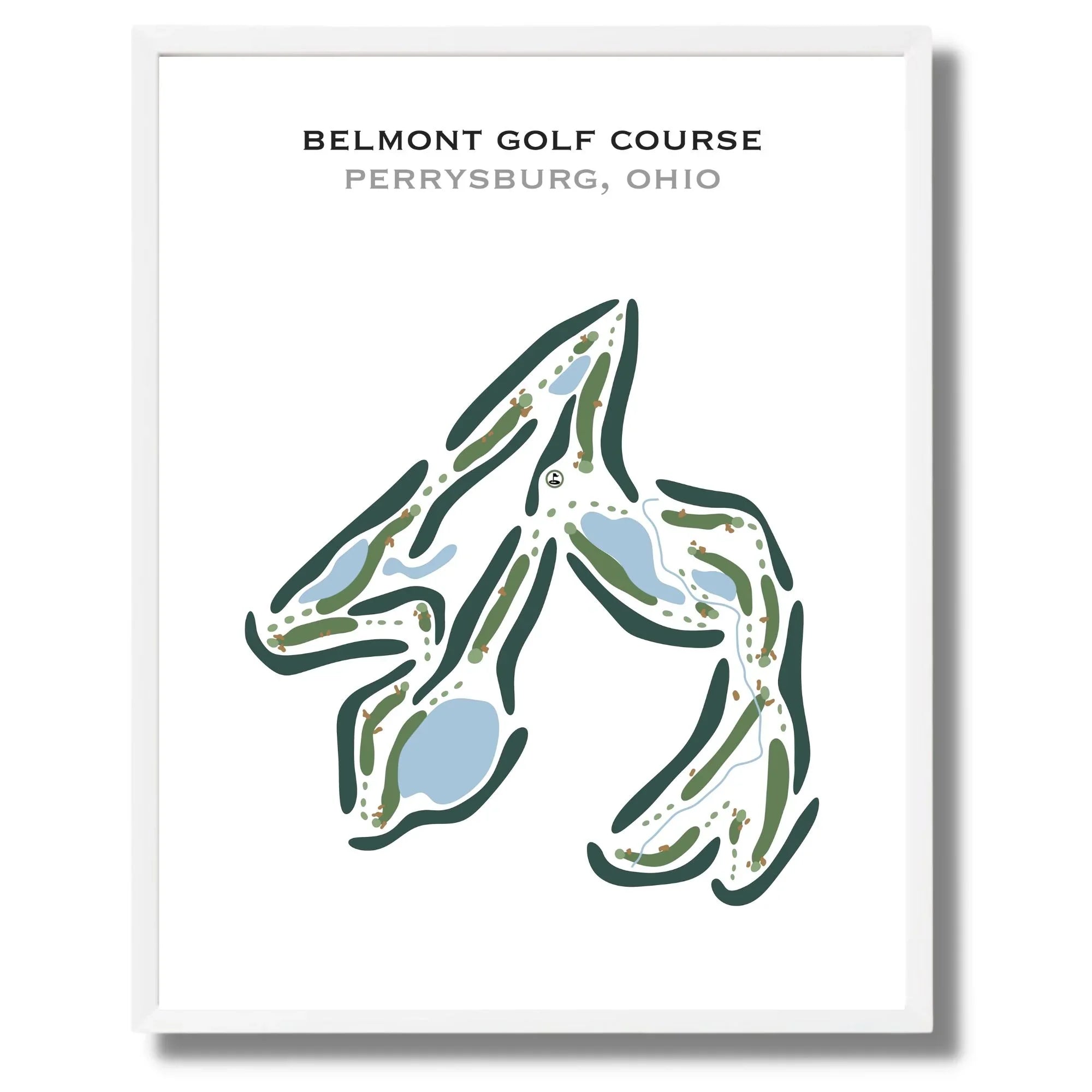 Belmont Golf Course, Perrysburg, Ohio Printed Golf Course Golf