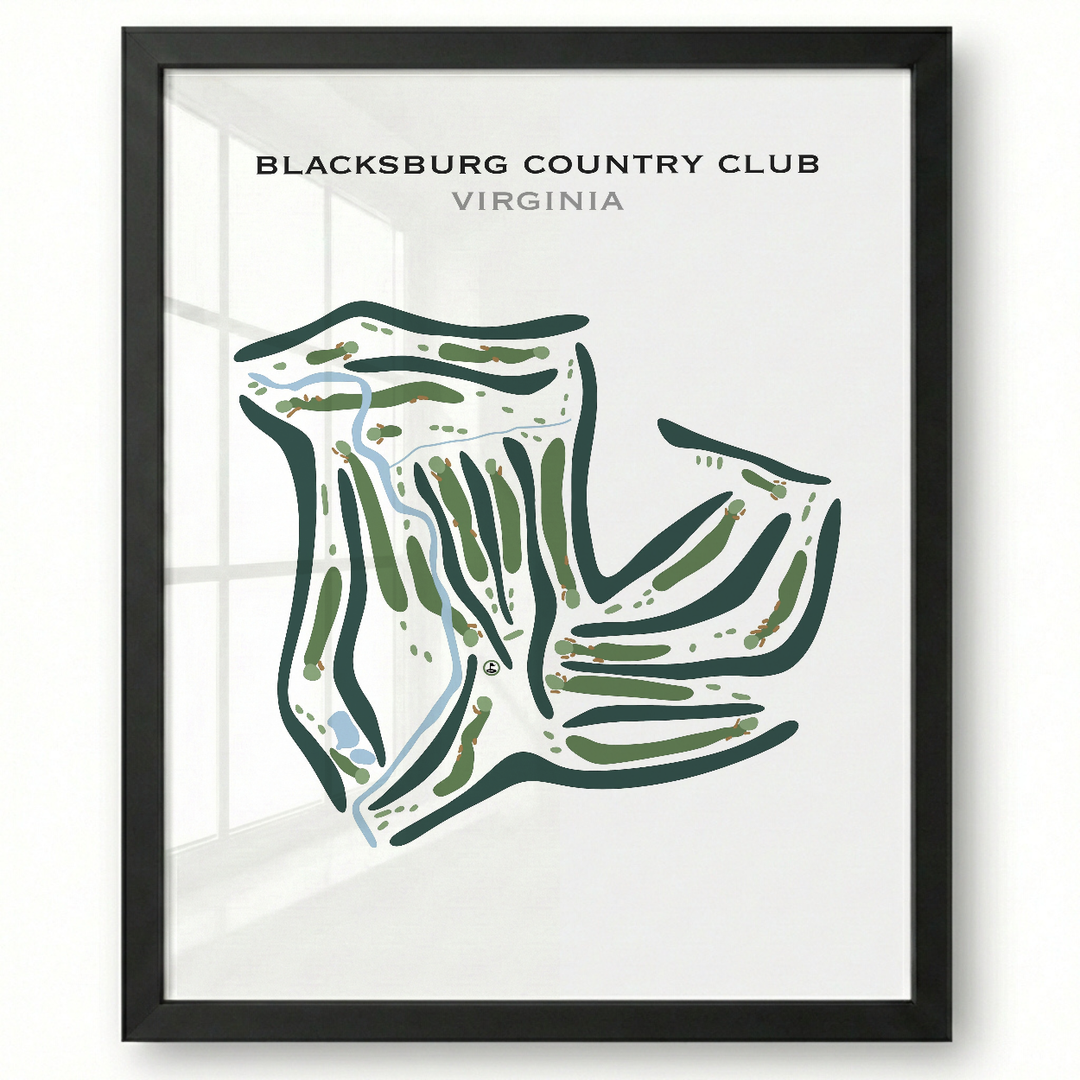 Blacksburg Country Club, Virginia - Printed Golf Courses