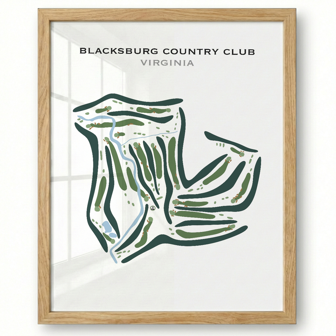 Blacksburg Country Club, Virginia - Printed Golf Courses