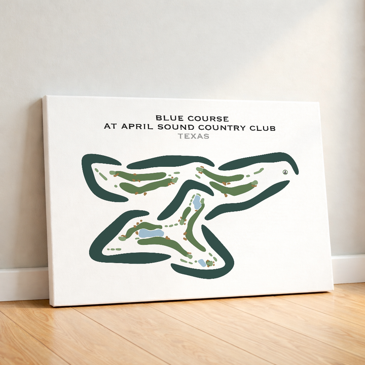 Blue Course at April Sound Country Club, Texas - Printed Golf Courses