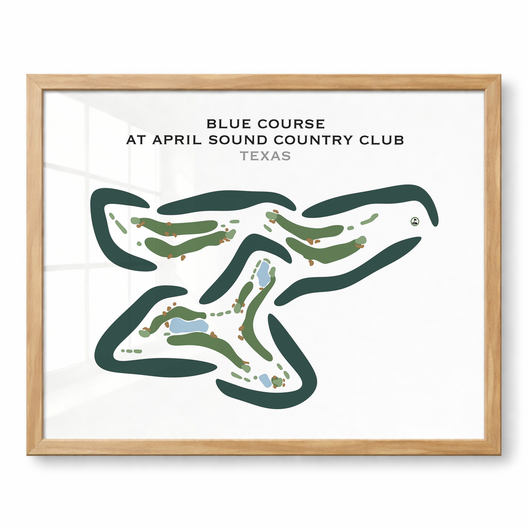 Blue Course at April Sound Country Club, Texas - Printed Golf Courses