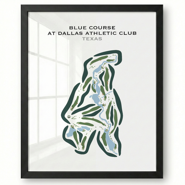 Blue Course at Dallas Athletic Club, Texas - Printed Golf Courses
