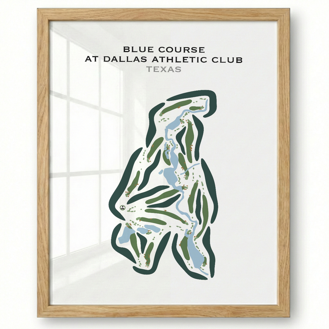 Blue Course at Dallas Athletic Club, Texas - Printed Golf Courses