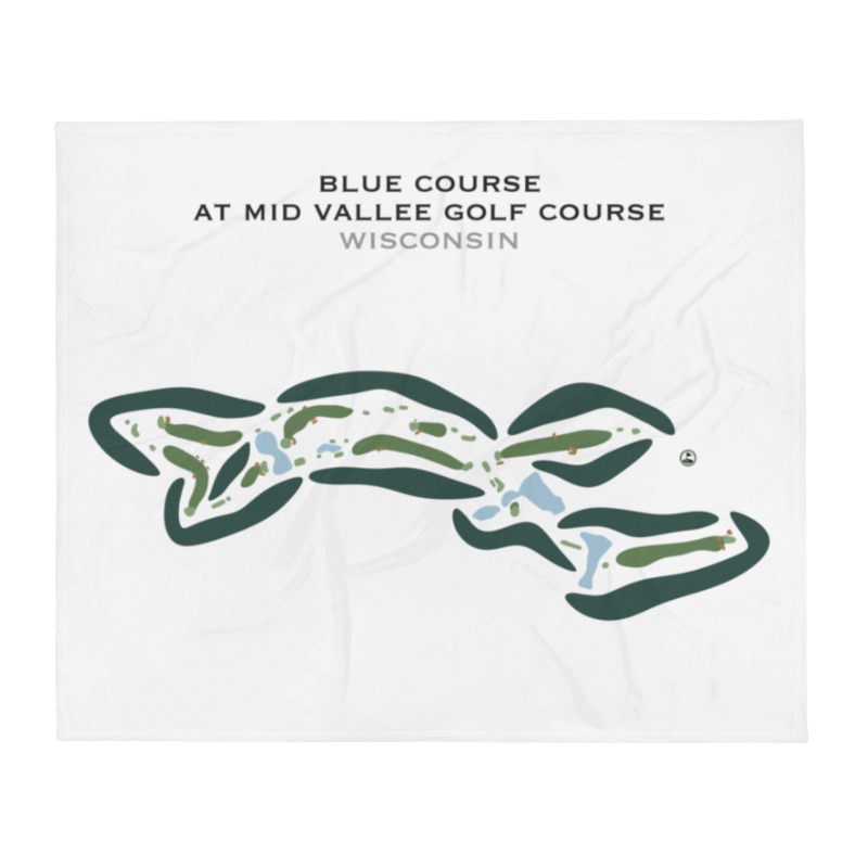 Blue Course at Mid Vallee Golf Course, Wisconsin - Printed Golf Courses