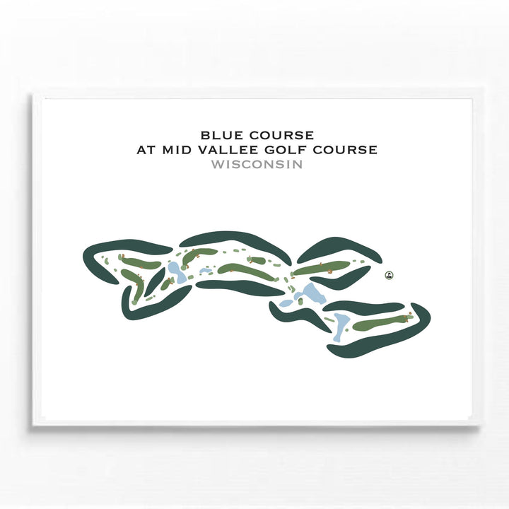 Blue Course at Mid Vallee Golf Course, Wisconsin - Printed Golf Courses